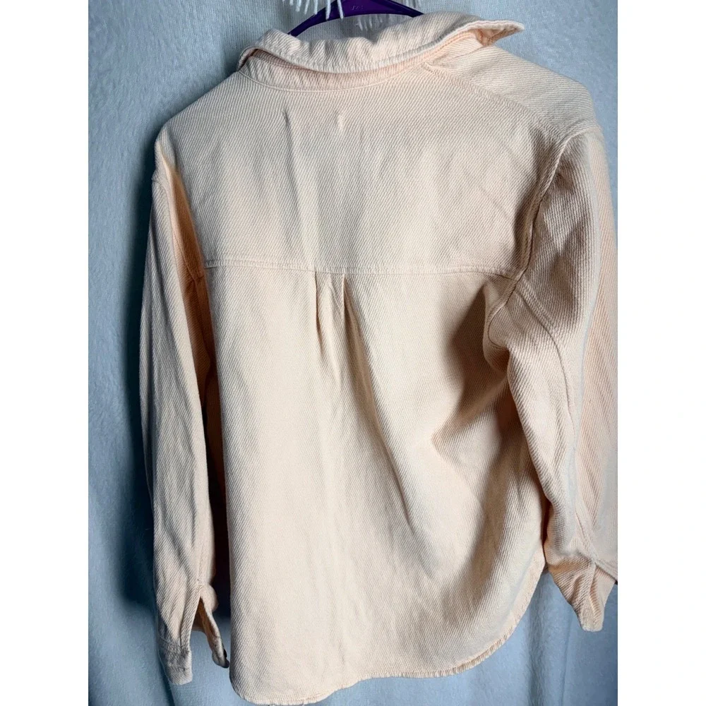 Zara Kids Peach Textured Button Down Shirt Jacket Shacket Size 13-14 164cm